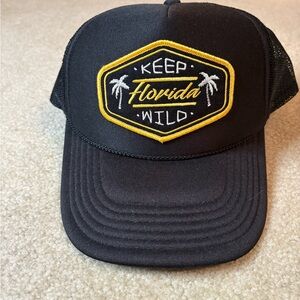 Keep Florida Wild Black and Yellow Trucker Hat